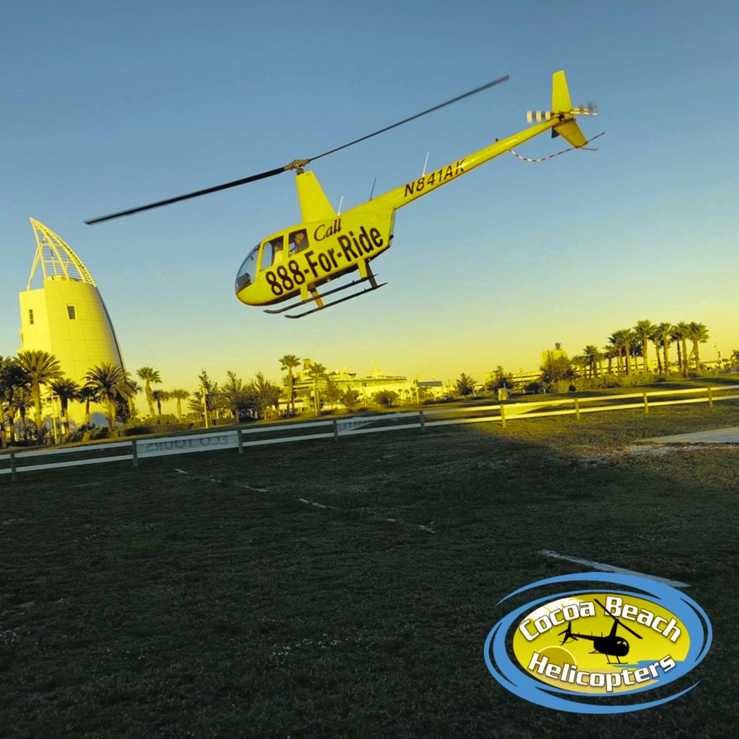 Meet Goldie, a Robinson R44 Helicopter at Cocoa Beach Helicopter Tours.
