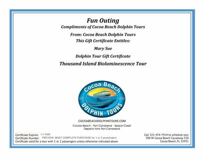 Gift Certificate Example